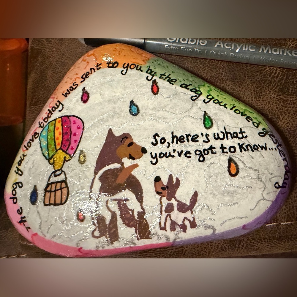 Hand-Painted, Colorful Memory Rock for Dogs - Picture 8 of 12
